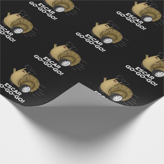 Escar-go-go Funny French Snail Pun Dark BG Geschenkpapier (Ecke)