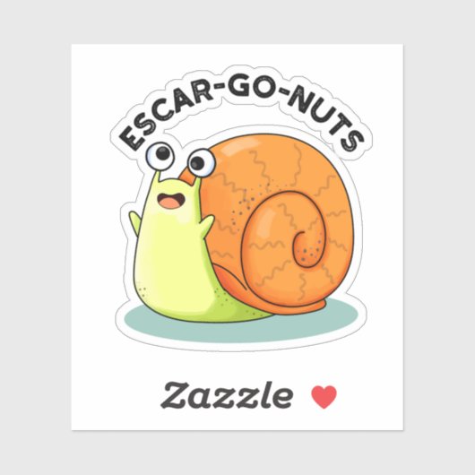 Escar-go Nuts Funny Escargot Snail Pun Aufkleber (Blatt)