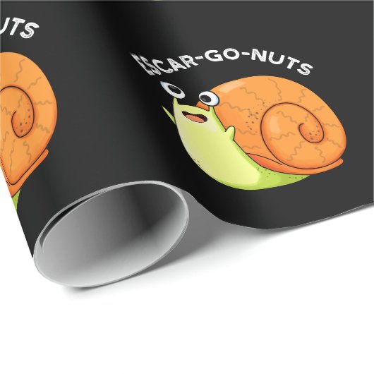 Escar-go Nuts Funny Escargot Snail Pun Dark BG Geschenkpapier (Rolleneckpunkt)