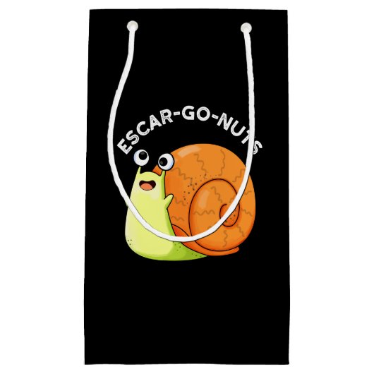 Escar-go Nuts Funny Escargot Snail Pun Dark BG Kleine Geschenktüte (Vorderseite)