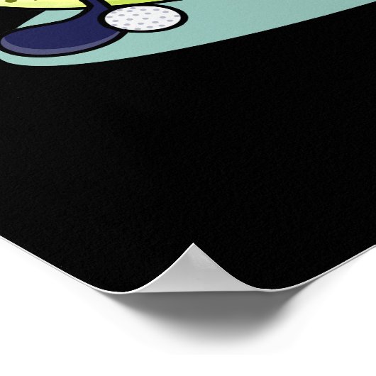 Escar-golf Funny Escargot Snail Pun Dark BG Poster (Ecke)