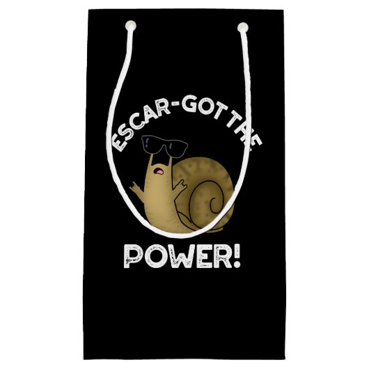 Escar got den Power Funny Snail Pun Dark BG Kleine Geschenktüte (Vorderseite)