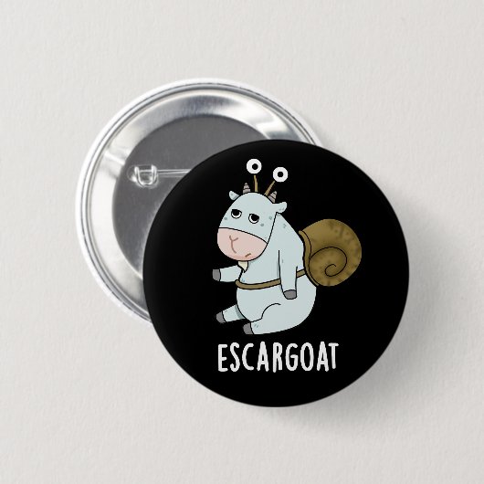 Escar-ziege Funny French Snail Pun Dark BG Button (Vorne & Hinten)