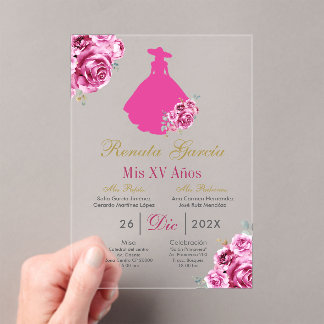 Escaramuza Quinceañera Acryl-Einladung Acryleinladungen