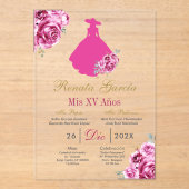 Escaramuza Quinceañera Acrylic Invitation Acryleinladungen (Vorderseite)