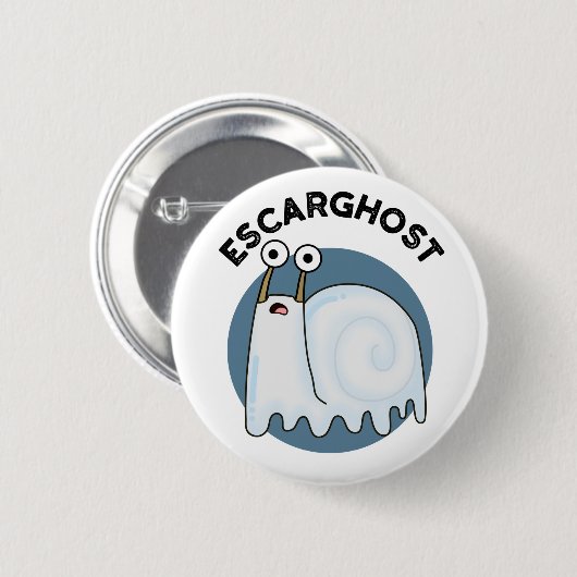 Escarghost Funny French Ghost Snail Pub Button (Vorne & Hinten)
