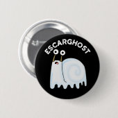 Escarghost Funny French Ghost Snail Pun Dark BG Button (Vorne & Hinten)