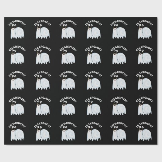 Escarghost Funny French Ghost Snail Pun Dark BG Geschenkpapier (Flach)