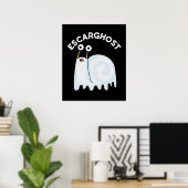Escarghost Funny French Ghost Snail Pun Dark BG Poster (Heimbüro)