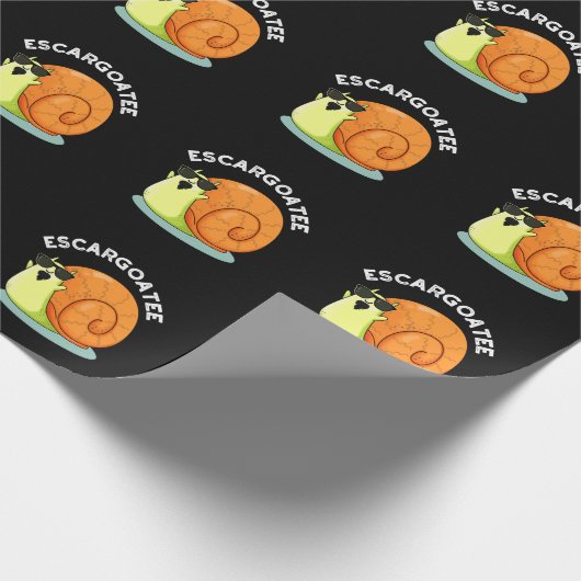 Escargoatee Funny Snail Escargot Pun Dark BG Geschenkpapier (Ecke)