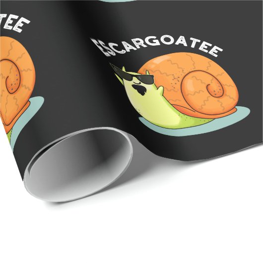 Escargoatee Funny Snail Escargot Pun Dark BG Geschenkpapier (Rolleneckpunkt)