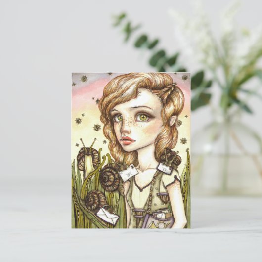 Escargot Express Postkarte (Stehend Vorderseite)