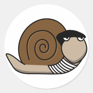 Escargot - Französische Schnecke Runder Aufkleber
