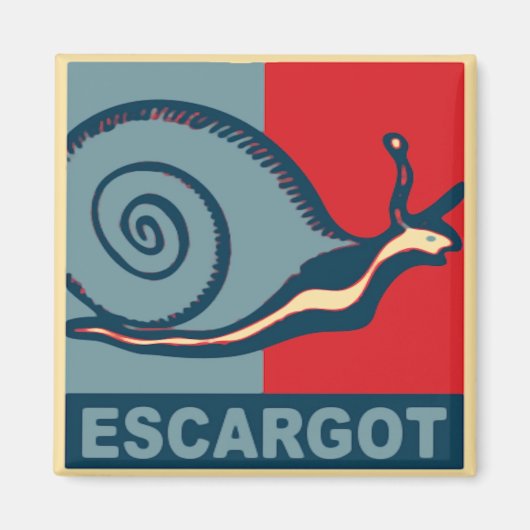 Escargot in Rot und Blau Magnet (Vorne)