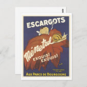 Escargot Mementrel Vintage Ad Postkarte (Vorne/Hinten)