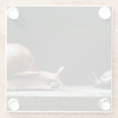 Escargots - Schneckenmuschel Glasuntersetzer (Rückseite)