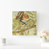 Esche-feenhaftes Gehen auf Niederlassung Quadratische Wanduhr (Zuhause)