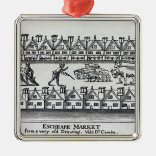Escheape Markt Silbernes Ornament