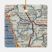 Escondido CA Vintage Karte Keramikornament (Rückseite)