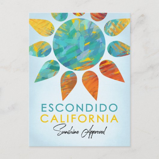 Escondido California Sunshine Travel Postkarte (Vorderseite)