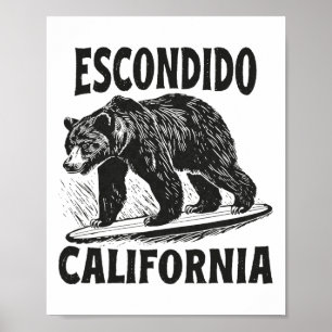 Escondido Kalifornien Ca Retro Surfer Strand Surfe Poster