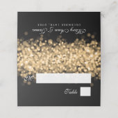 Escort Card Elegantes HochzeitGold Lights Platzkarte (Außenseite Aufgefaltet)
