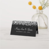 Escort Card Elegantes Hochzeitsstift Glitzern Silv Platzkarte (Rückseite)