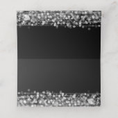 Escort Card Elegantes Hochzeitsstift Glitzern Silv Platzkarte (Innenseite Aufgefaltet)