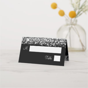 Escort Card Elegantes Hochzeitsstift Glitzern Silv Platzkarte