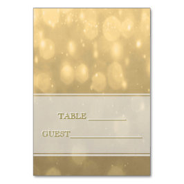 Escort Card Gold Bokeh Tischnummer
