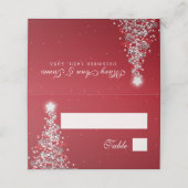 Escort Card Weihnachten Hochzeit Silver Red Platzkarte (Außenseite Aufgefaltet)