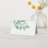 Escort-Karte | Elegant Watercolor Eucalypt Platzkarte (Rückseite)