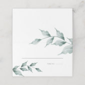 Escort-Karte | Grayed Jade Green Botanical Platzkarte (Außenseite Aufgefaltet)