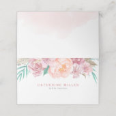 Escort-Karten | Erröten und Blüten Platzkarte (Außenseite Aufgefaltet)