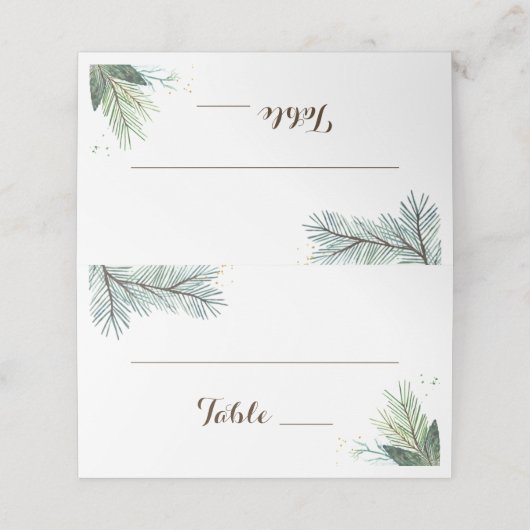 Escort-Karten für den Winterkranz Platzkarte (Außenseite Aufgefaltet)