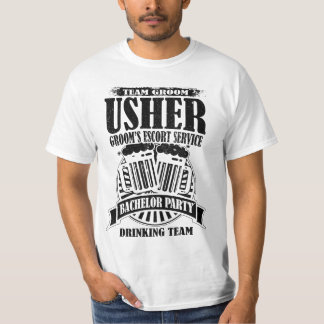 Escort Service Bachelor Party im Usher Groom T-Shirt
