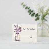 Escort Sitzkarte Wilde Blume & Mason Jar Platzkarte (Stehend Vorderseite)