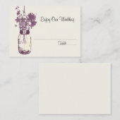 Escort Sitzkarte Wilde Blume & Mason Jar Platzkarte (Vorne/Hinten)