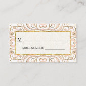 Escort Table Cards Damask Muster Gold Platzkarte (Rückseite)