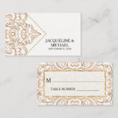 Escort Table Cards Damask Muster Gold Platzkarte (Vorne/Hinten)
