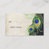 Escort Table Cards - Pfauenfeathers Wedding Set Platzkarte (Rückseite)