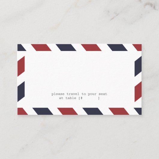 Escortkarte Platzkarte (Vorderseite)