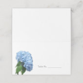 Escortkarten mit blauer Blume und eingeklappter Ti Platzkarte (Außenseite Aufgefaltet)