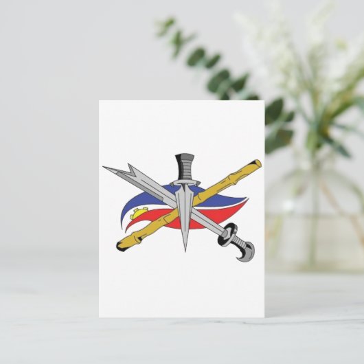 escrima-logo-transparent postkarte (Stehend Vorderseite)