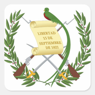 Escudo de armas de Guatemala - Wappen Quadratischer Aufkleber