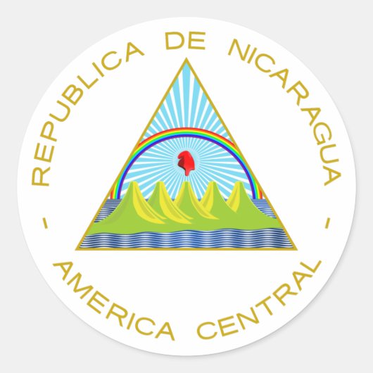 Escudo de Nicaragua Runder Aufkleber (Vorderseite)
