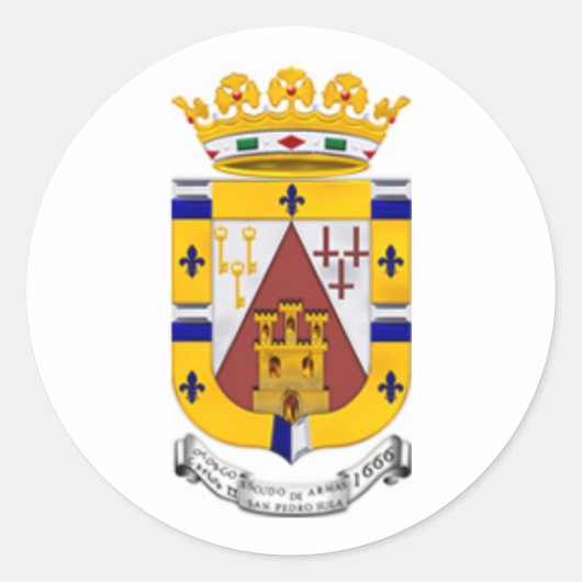 Escudo de San Pedro Sula, Honduras Runder Aufkleber (Vorderseite)