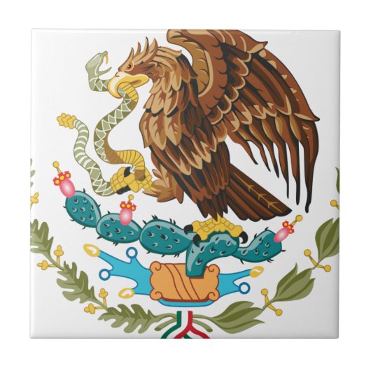 Escudo Nacional de México - Emblema Mexicano Fliese (Vorderseite)