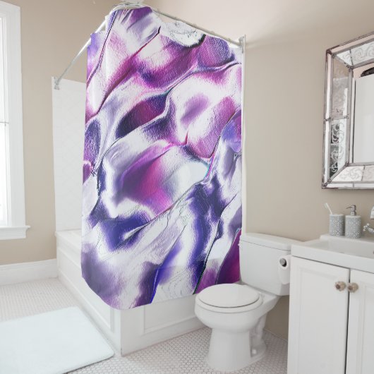 Esculpido de metal fosco, em roxo e lilás duschvorhang (Beispiel)