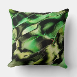 Esculpido de metal opaco, em verde e tom de creme kissen